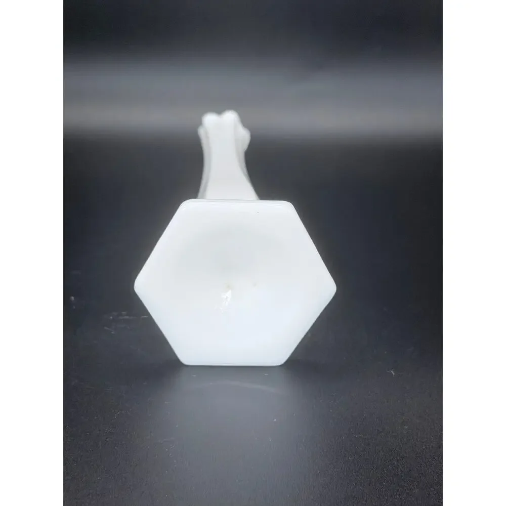 Vintage Westmoreland Milk Glass Swung Bud Vase 10 Inch Hexagon Base White MCM